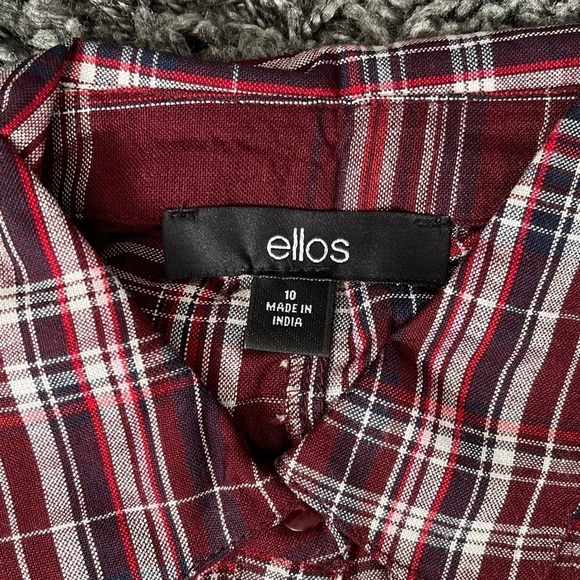 Ellos burgundy plaid print tunic size 10 New With Tags - Picture 6 of 7